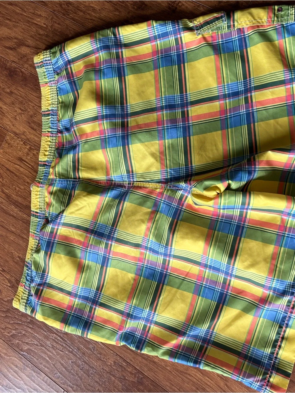 Chaps Yellow Plaid Men's Swim Shorts